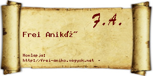 Frei Anikó névjegykártya