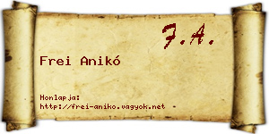 Frei Anikó névjegykártya